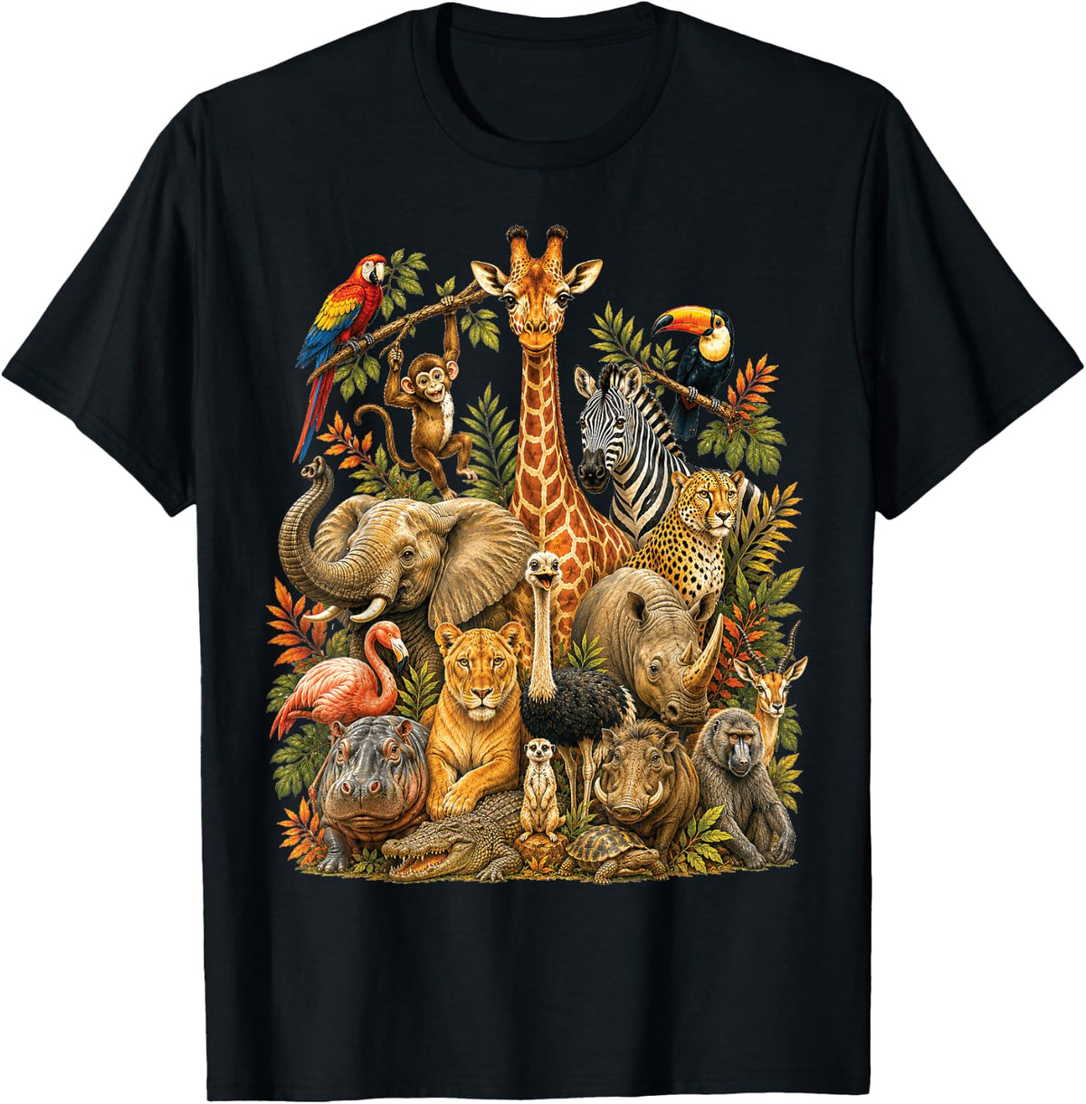 Kids Zoo Safari Animals Wildlife Jungle Birthday Party T-Shirt