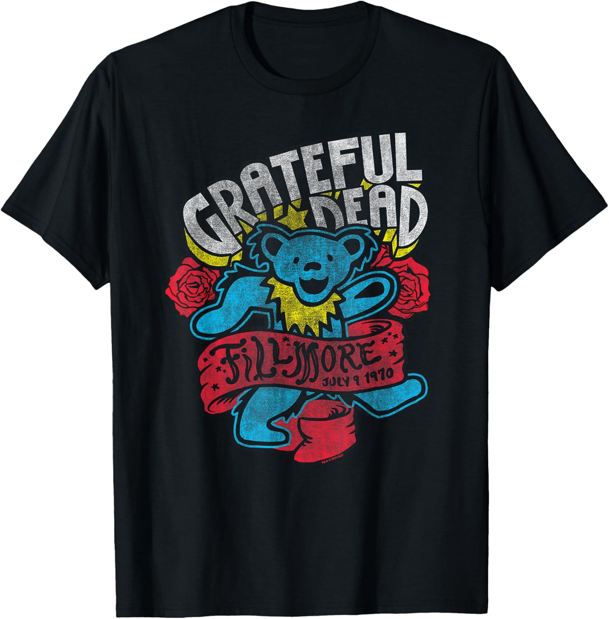 Grateful Dead Live at The Fillmore 1970 Dancing Bear Band T-Shirt