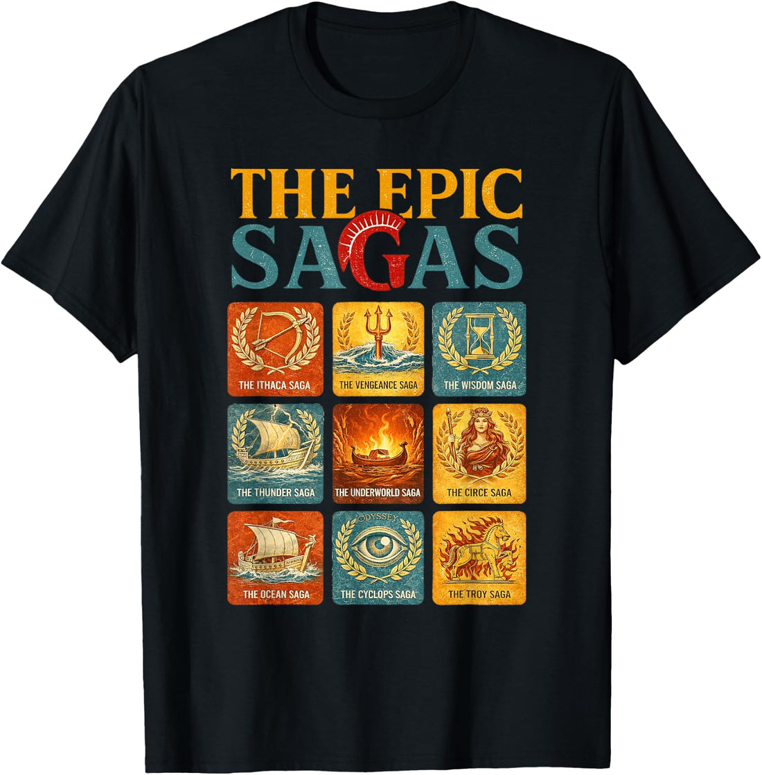 Vintage The Epic Saga Ithaca Odysseus Musical Wisdom Thunder T-Shirt