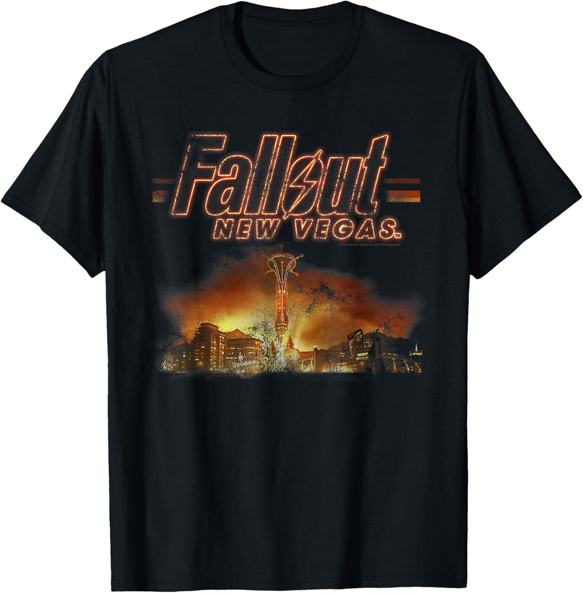 Fallout Video Game New Vegas Skyline Retro Souvenir Design T-Shirt