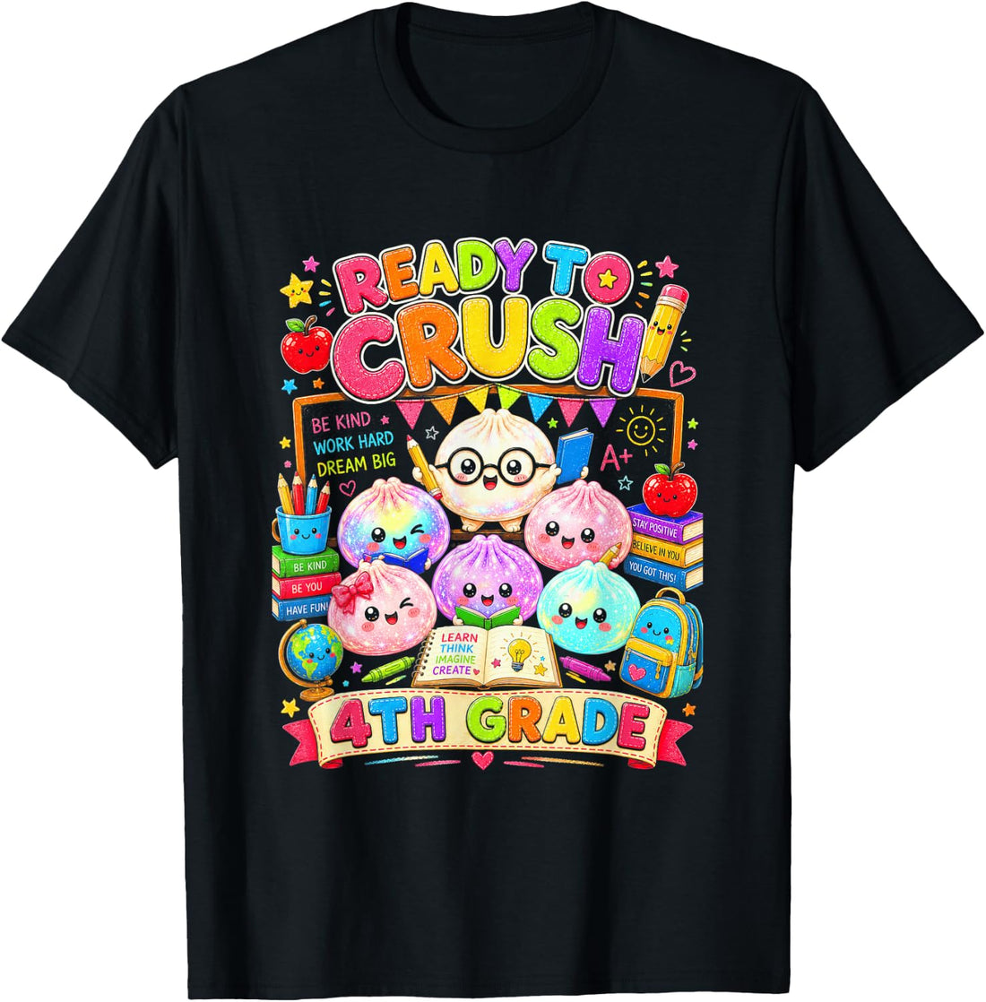 4th Grade Ready to Crush Cute Dumpling Back to School T-Shirt