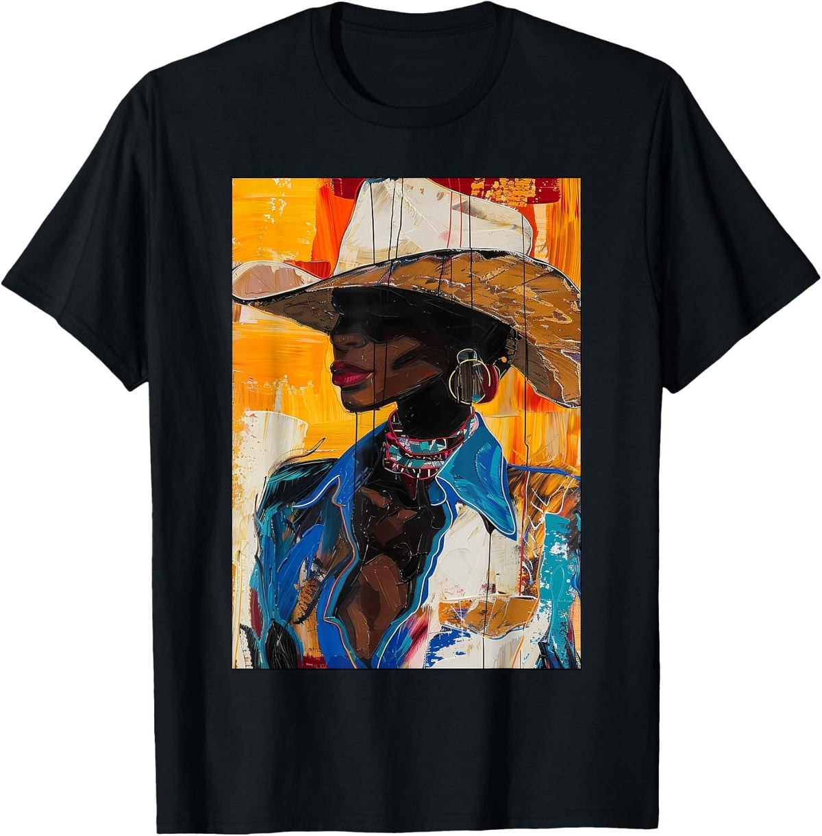 Black Cowgirl African American Melanin Western Rodeo Cowboy T-Shirt