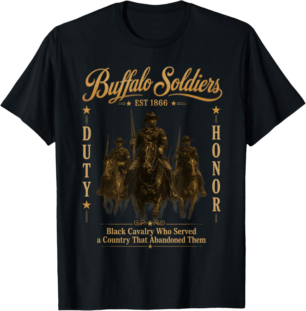 African American Black History Military USA Buffalo Soldiers T-Shirt