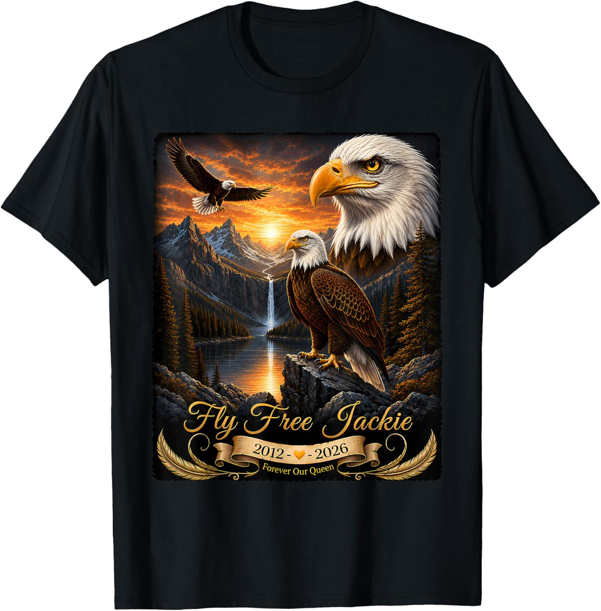 Jackie and Shadow Big Bear Lake Bald Eagle Memorial Tribute T-Shirt