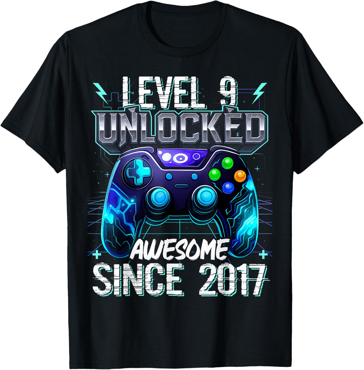 9th Birthday Boy Level 9 Gamer 9 Year Video Game Party T-Shirt