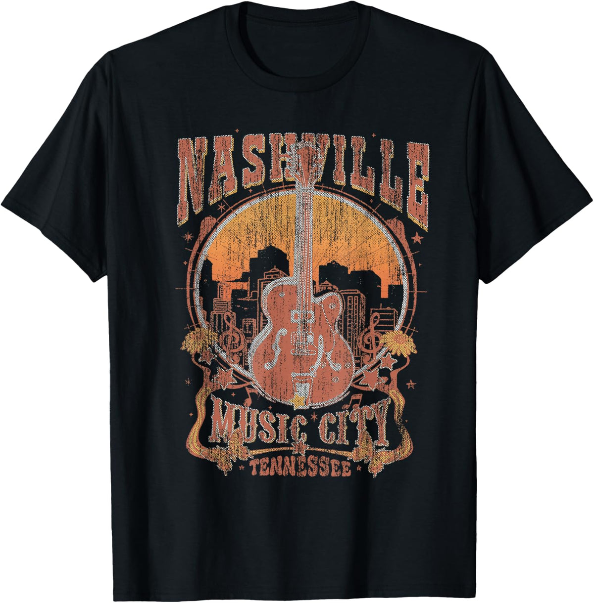 Nashville Tennessee Guitar Country Music City Guitarist Gift T-Shirt