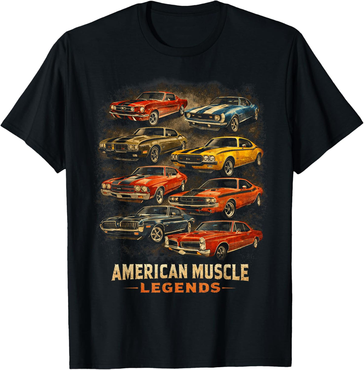 American Muscle Legends Classic Retro Cars Garage Lover T-Shirt