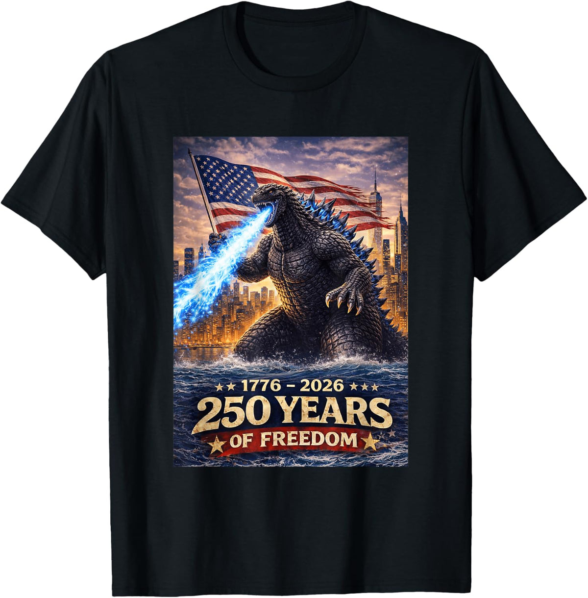 Kaiju Monster Japanese 250th Anniversary 1776 2026 4th of July T-Shirt Tee