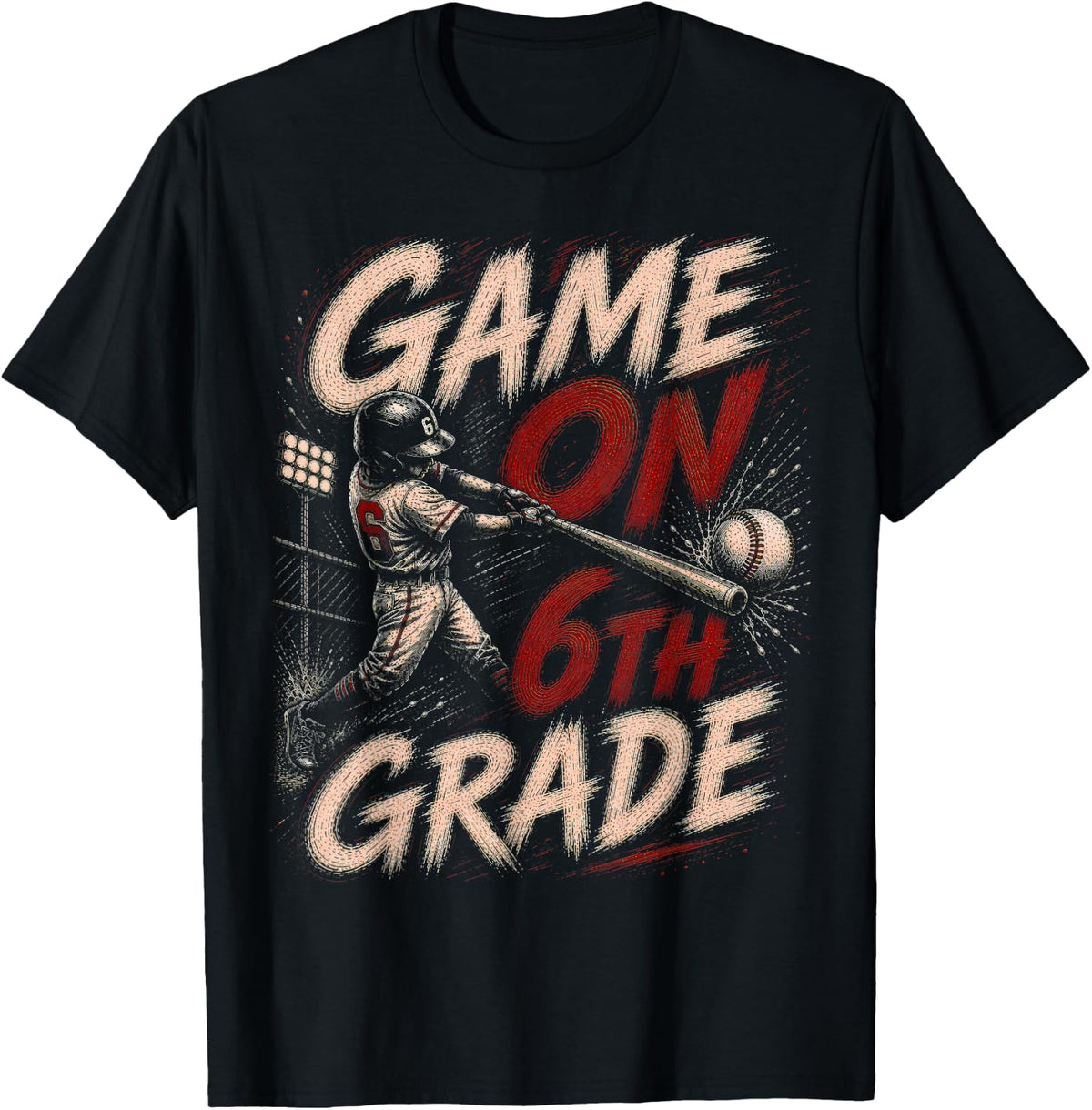 Game On 6th Grade Baseball Shirt Back to School Boys T-Shirt