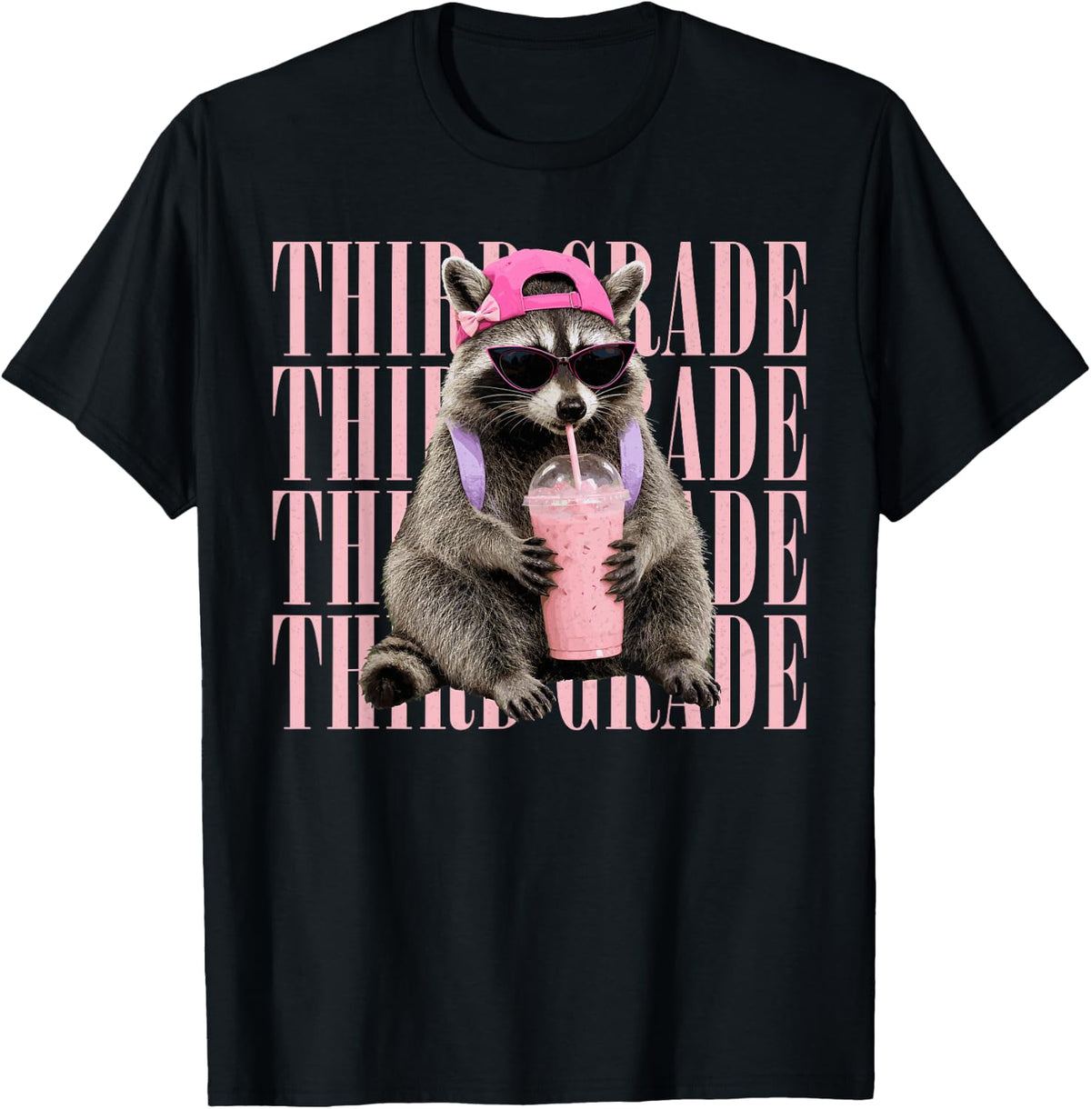 Cute Raccoon 3rd Grade First Day of Third Grade Girls T-Shirt