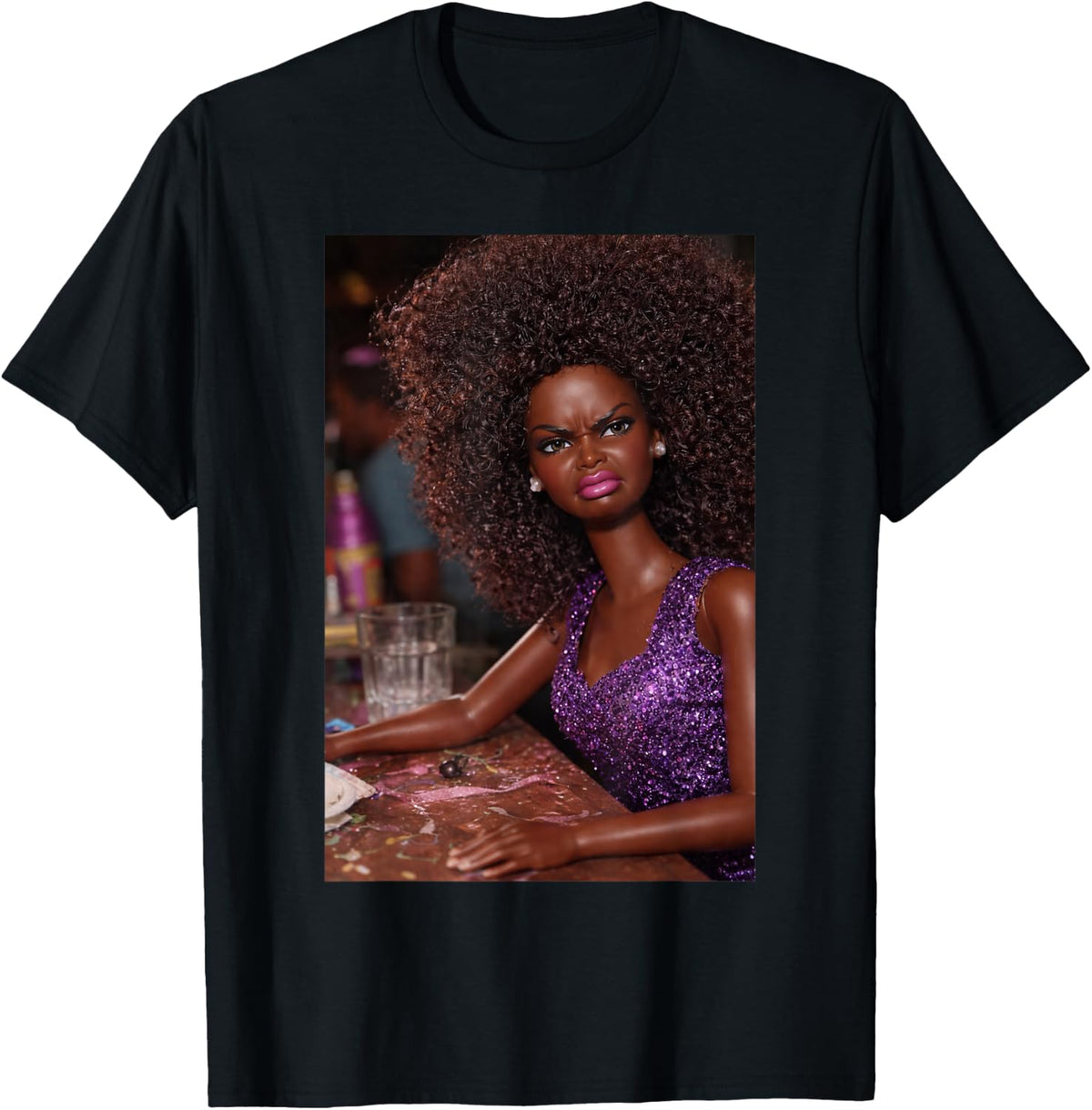 Funny Angry Disgusted African American Black Doll Face Meme T-Shirt