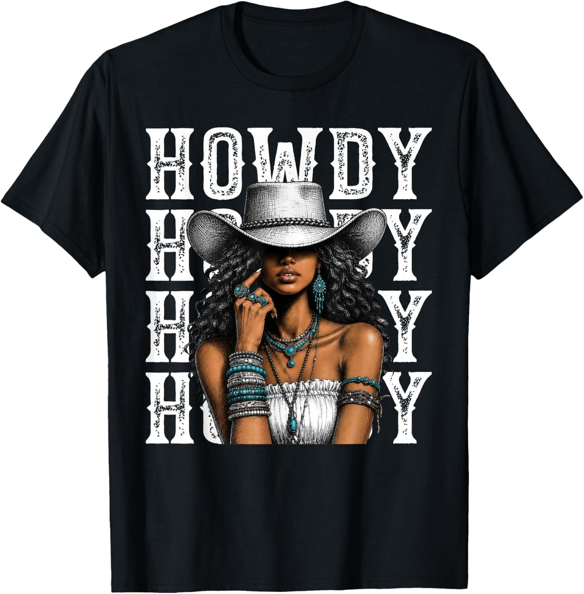Howdy Western Cowgirl African American Country Black Woman T-Shirt