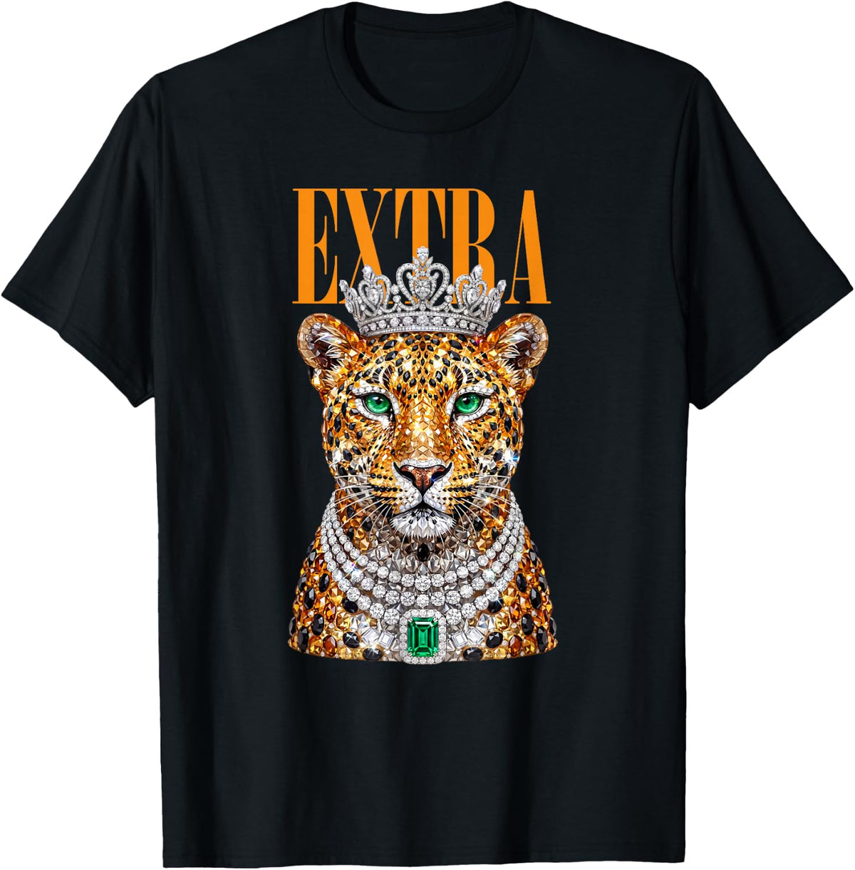 Jeweled Collar Leopard Extra Chic Coquette Cheetah Jewels T-Shirt