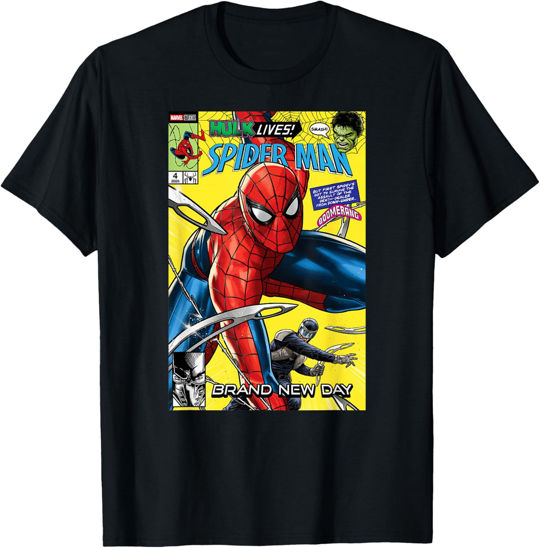 Marvel Spider-Man: BND Movie 2026 Hulk Boomerang Comic Cover T-Shirt