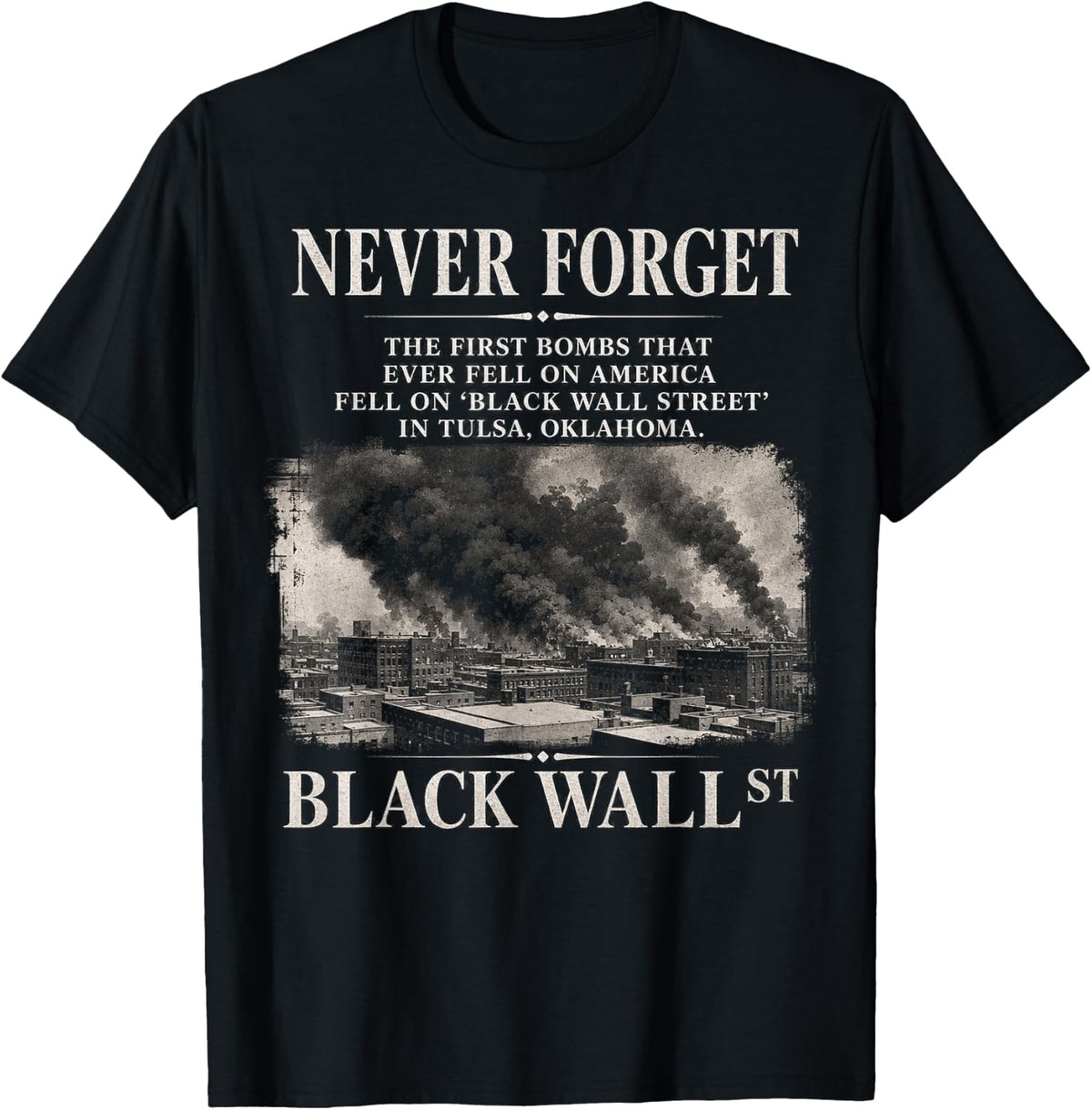 Black Wall Street Historical Illustration T-Shirt