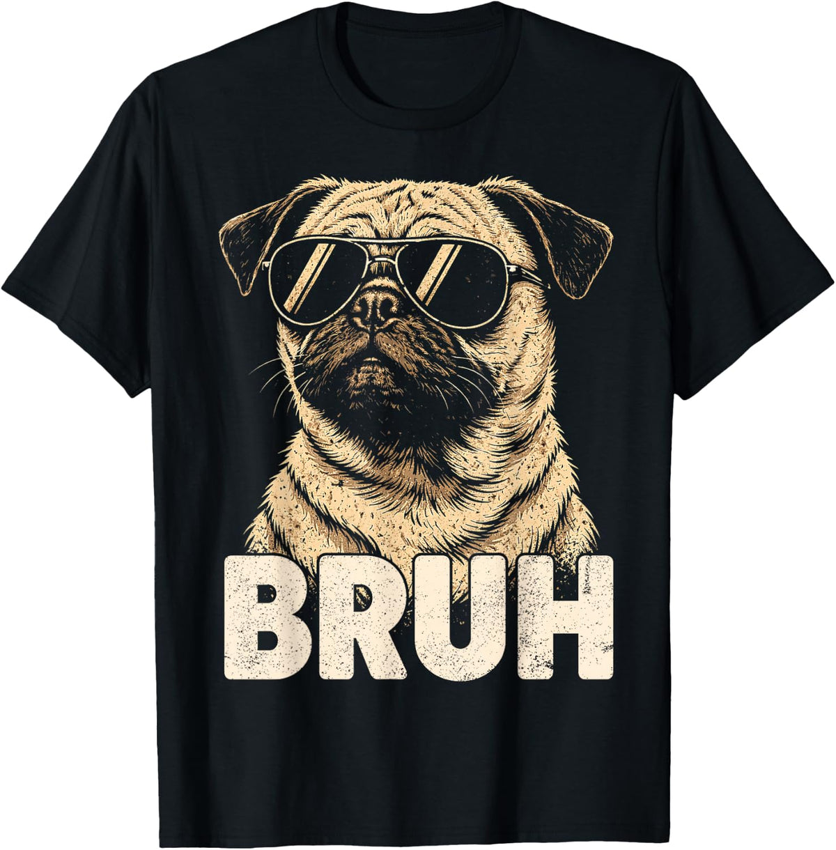 Bruh Pug Youth Boys Graphic Tee Teen Meme Cute Pugs Dog T-Shirt