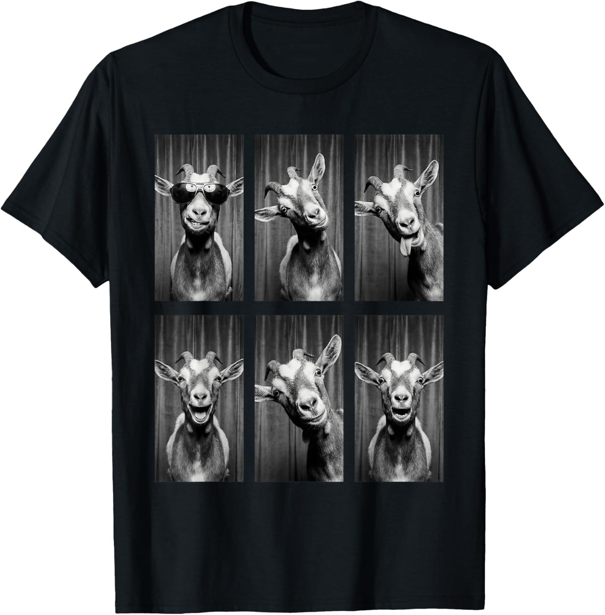 Goat Photobooth Funny Farm Animal Portrait T-Shirt