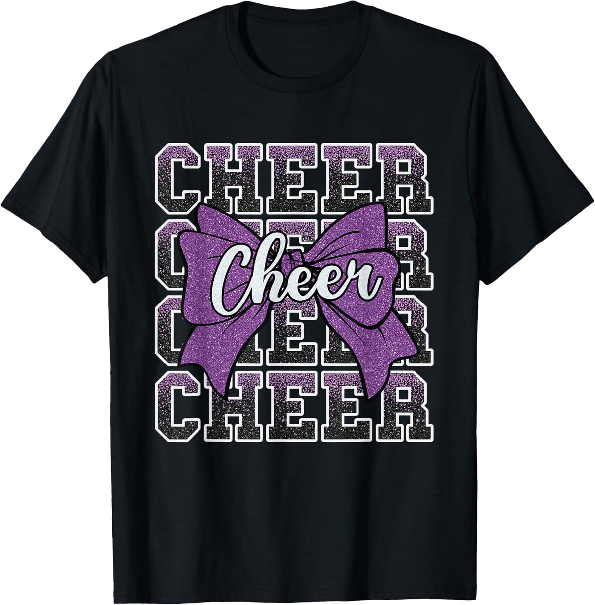 Coquette Cheer Bow Sport Cheerleader Cheerleading Purple T-Shirt