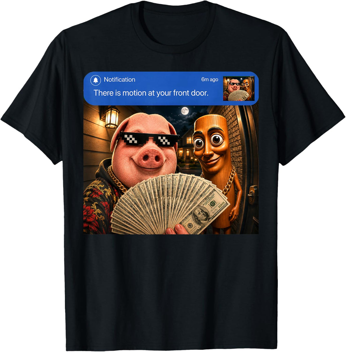 There is Motion at Your Front Door Tung Tung Tung John Pork T-Shirt