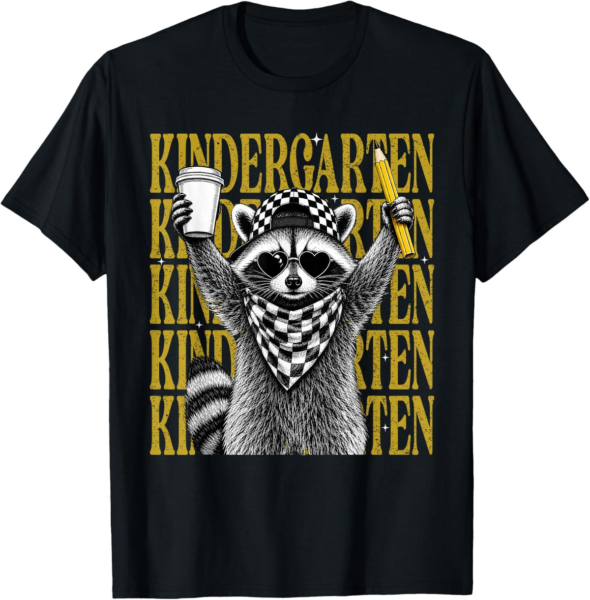 Funny Kindergarten Teacher Feral Raccoon Back to School Kids T-Shirt