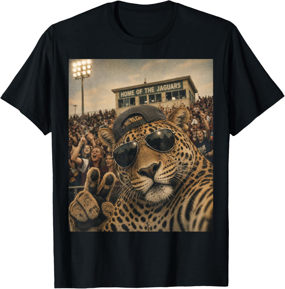 Jaguar Student Funny Selfie Vintage Game Day Cool Mascot T-Shirt