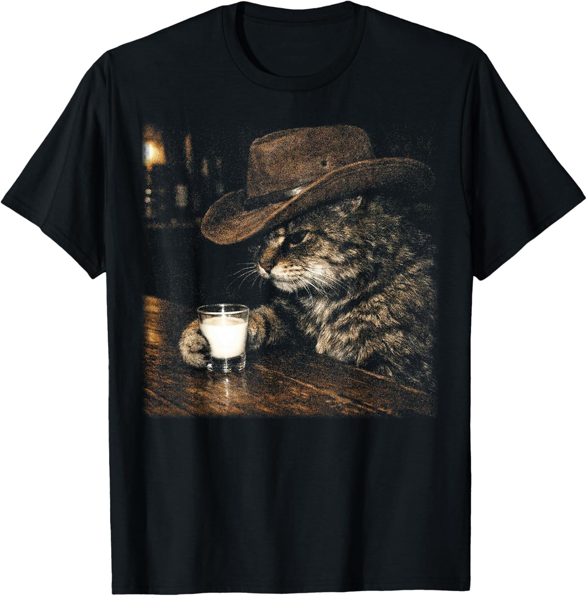 Funny Cowboy Cat Western Meme Retro Aesthetic Sheriff Gato T-Shirt