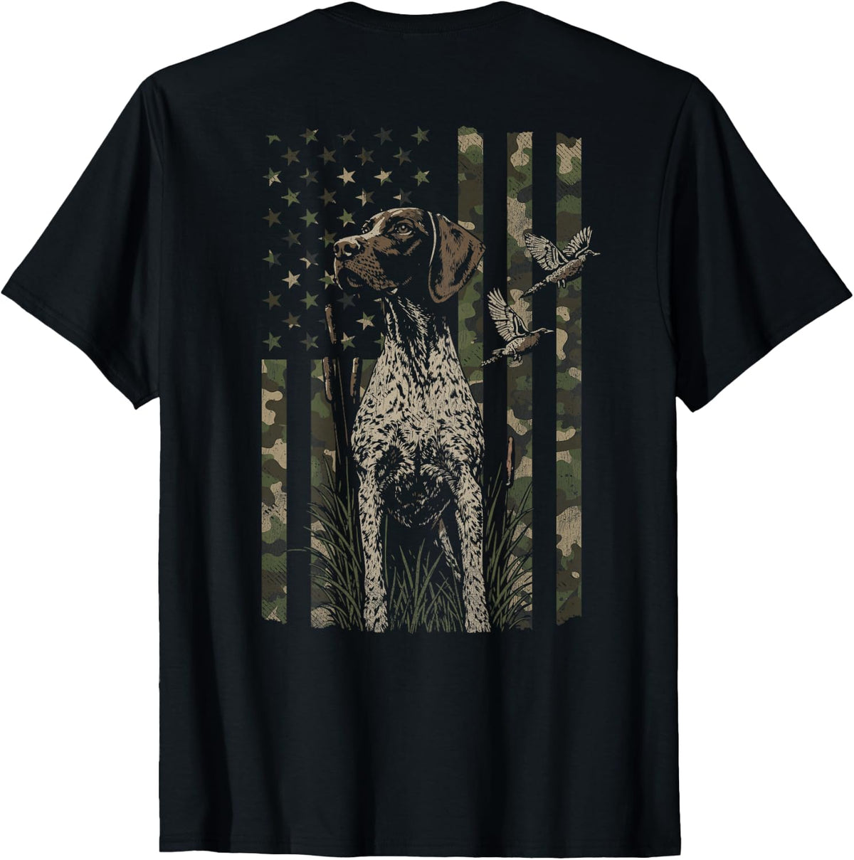 Pheasant Hunting Dog Distressed (Design on Back) T-Shirt