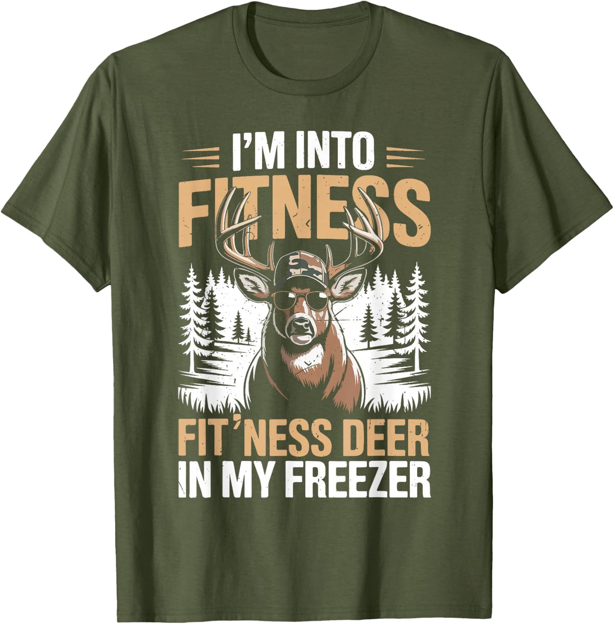 Camo Deer Hunting Men's Fitness Deer Freezer Funny Hunting T-Shirt