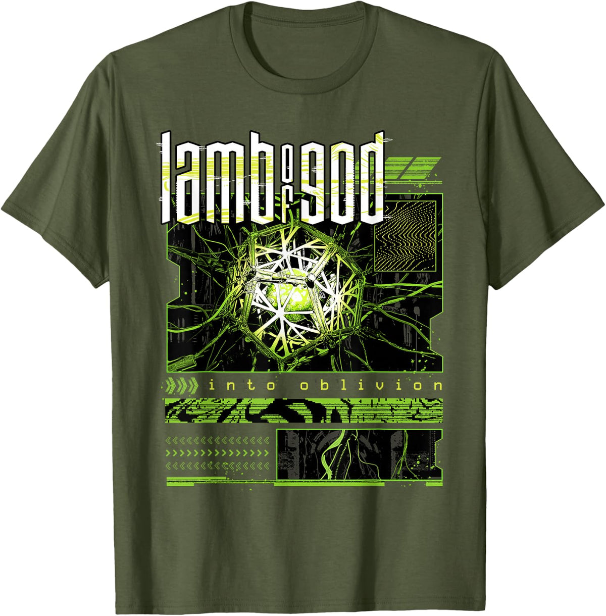 Lamb of God Glitch Olive T-Shirt