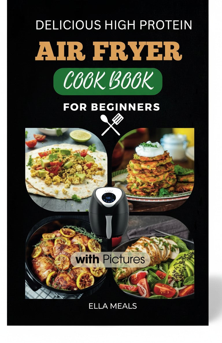Delicious High Protein Air Fryer Cookbook For Beginners: New Healthy Meals Ideas with Pictures by Ella Meals