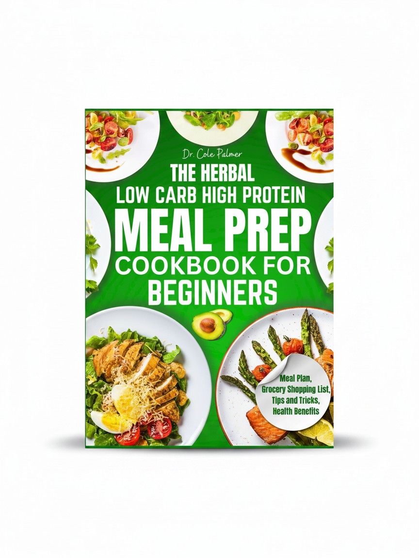 The Herbal Low-Carb High-Protein Meal Prep Cookbook for Beginners: Quick & Easy Recipes with Aromatic Herbs for Weight Loss, Muscle Gain & Sustainable Energy, Including a Grocery List for Busy People by Dr. Cole Palmer