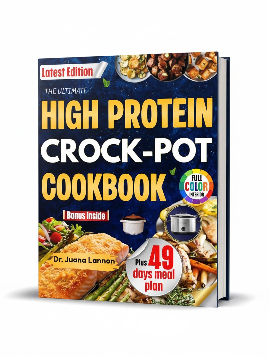 HIGH PROTEIN CROCK POT COOKBOOK: The Ultimate Muscle-Building Fat-Burning Guide to Effortless Time-Saving Meals with a Complete 49-Day Plan to Crush Cravings and Transform Your Body for Good by Dr. Juana Lannon