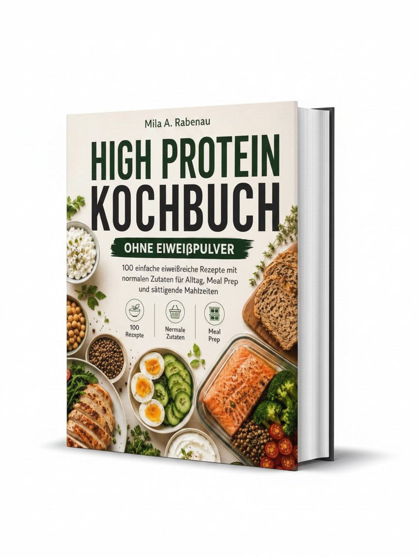 High Protein Kochbuch ohne Eiweißpulver: 100 einfache eiweißreiche Rezepte mit normalen Zutaten für Alltag, Meal Prep und sättigende Mahlzeiten (German Edition) by Mila A. Rabenau