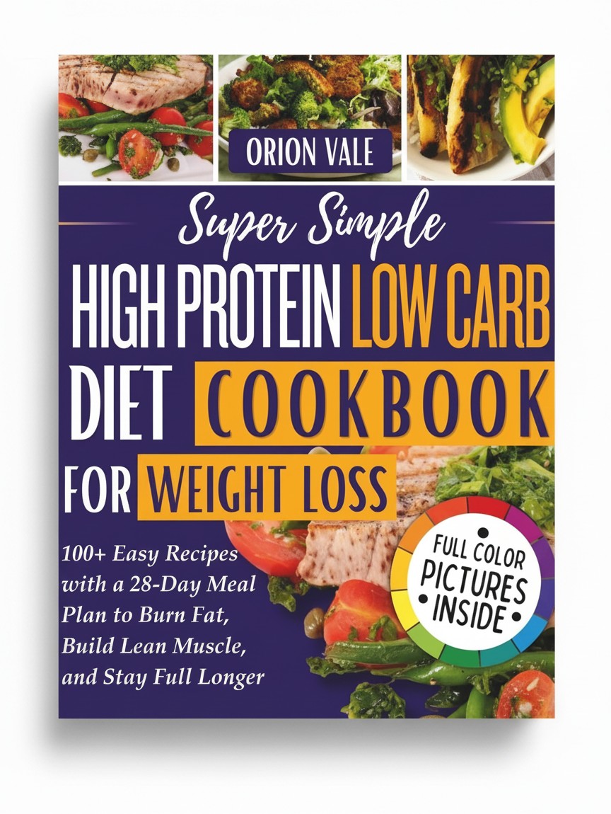 Super Simple High Protein Low Carb Diet Cookbook for Weight Loss: 100+ Easy Recipes with a 28-Day Meal Plan to Burn Fat, Build Lean Muscle, and Stay Full Longer by Orion Vale