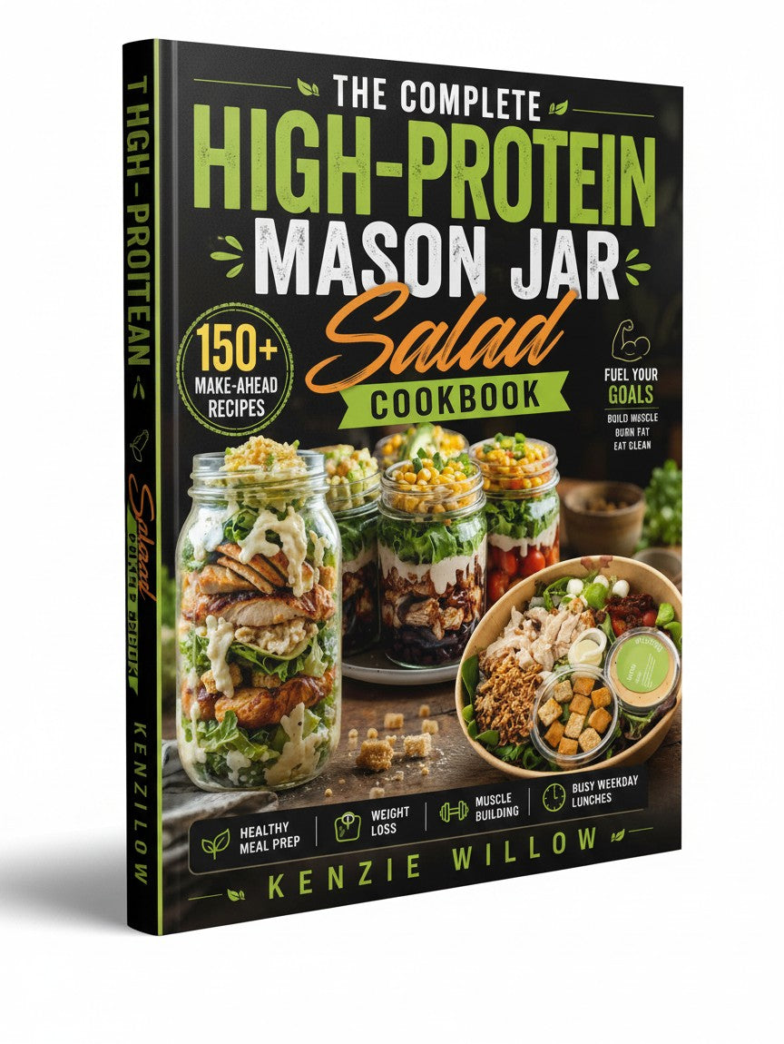 THE COMPLETE HIGH-PROTEIN MASON JAR SALAD COOKBOOK: 150+ Make-Ahead Recipes for Healthy Meal Prep, Weight Loss, Muscle Building, and Busy Weekday Lunches by Kenzie Willow