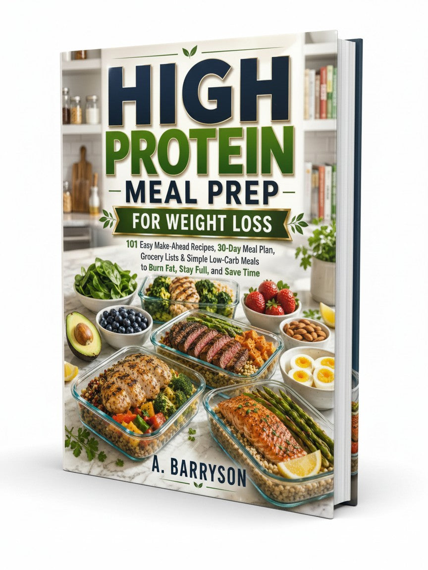 High Protein Meal Prep For Weight Loss: 101 Easy Make-Ahead Recipes, 30-Day Meal Plan, Grocery Lists & Simple Low-Carb Meals to Burn Fat, Stay Full, and Save Time by A. Barryson