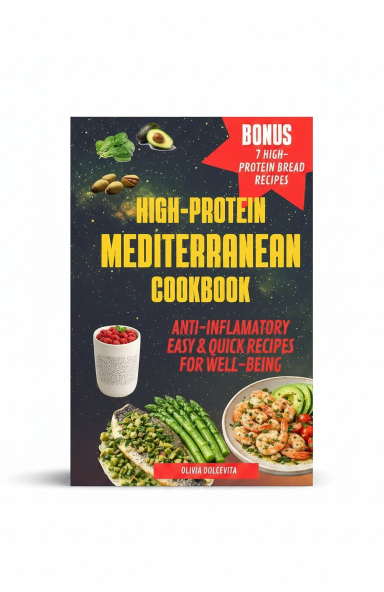 HIGH-PROTEIN MEDITERRANEAN COOKBOOK: High-Protein Anti-Inflammatory Quick & Easy Recipes for Energy, Metabolism & Sustainable Weight Balance – 100+ Mediterranean Meals and a 4-Week Reset Plan by Olivia Dolcevita