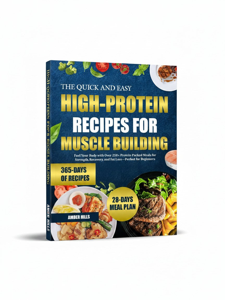 THE QUICK AND EASY HIGH-PROTEIN RECIPES FOR MUSCLE BUILDING: Fuel Your Body with Over 250+ Protein-Packed Meals for Strength, Recovery, and Fat Loss—Perfect for Beginners by AMBER HILLS