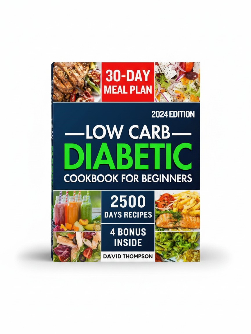 Low-Carb Diabetic Cookbook for Beginners 2024: Easy-Made 2500 Days of Delicious, Nutritious Low-Carb & Low-Sugar Recipes for Prediabetes, Type 1 and Type 2 Diabetes | Includes a 30-Day Meal Plan by David Thompson