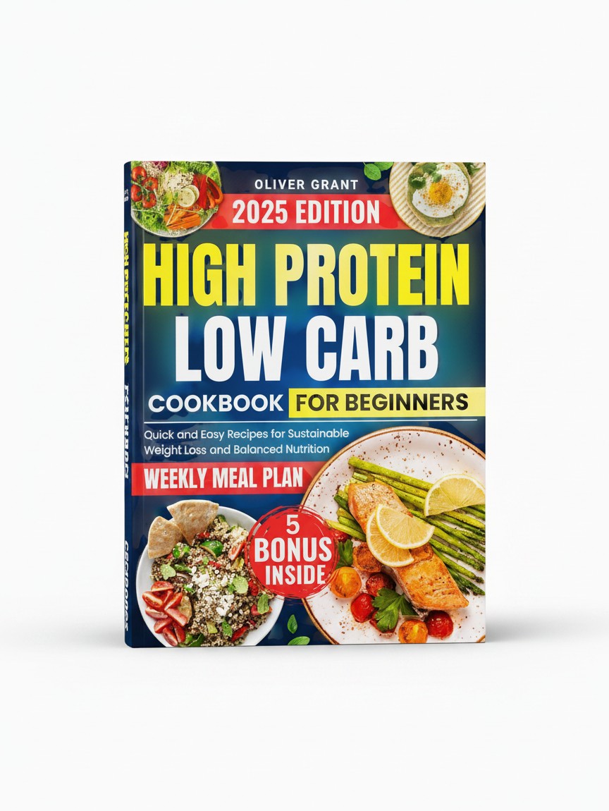 Low Carb High Protein Cookbook for Beginners: Quick and Easy Recipes for Sustainable Weight Loss and Balanced Nutrition by Oliver Grant