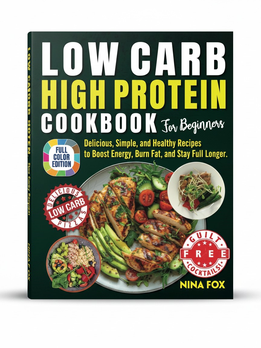 Low Carb High Protein Cookbook for Beginners: Delicious, Simple, and Healthy Recipes to Boost Energy, Burn Fat, and Stay Full Longer by Nina Fox