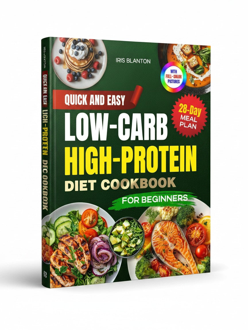 Quick & Easy Low-Carb High-Protein Diet Cookbook for Beginners: 100+ Healthy and Delicious Recipes for Weight Loss and Muscle Toning Including 28-Day Meal Plan and Full- Color Pictures by Iris Blanton