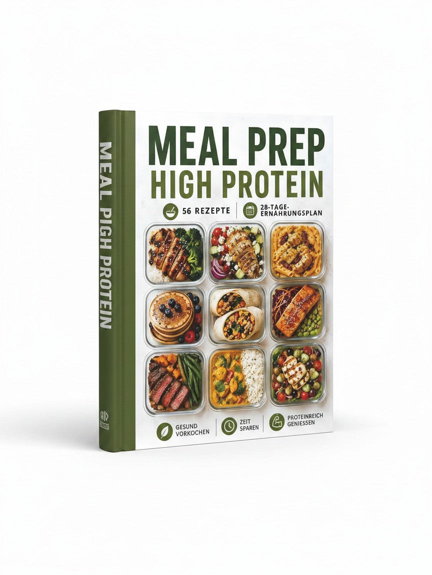 Meal Prep High Protein Kochbuch: 56 proteinreiche Rezepte & 28-Tage-Plan mit 112 Mahlzeiten – Einfach vorkochen, gesund essen, Muskeln aufbauen, Fett verlieren und Zeit sparen (German Edition) by Christin Langer